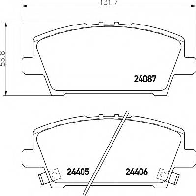 HELLA 8DB 355 006-911 Комплект гальмівних колодок,