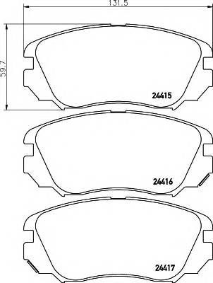 HELLA 8DB 355 013-051 Комплект гальмівних колодок,