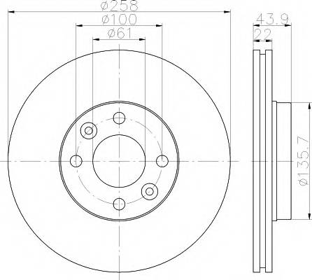 HELLA 8DD 355 118-491 Тормозной диск