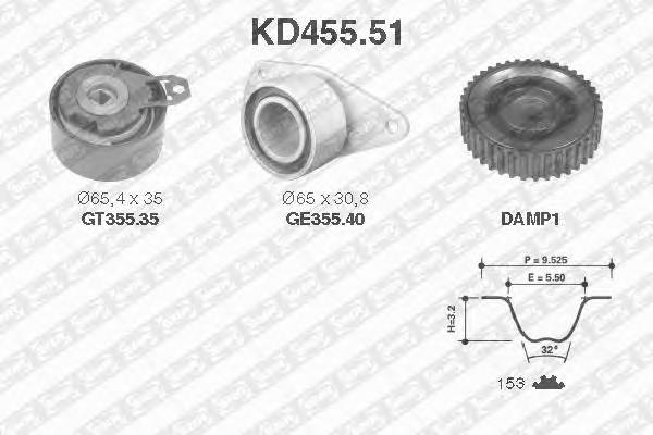 SNR KD455.51 Комплект ремня ГРМ