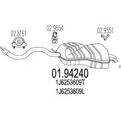 MTS 01.94240 Глушитель выхлопных газов