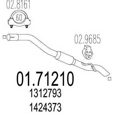 MTS 01.71210 Труба вихлопного газу