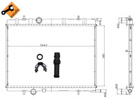 NRF 58304 Радиатор, охлаждение двигателя