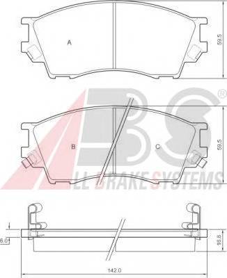 A.B.S. 36929 Комплект тормозных колодок,