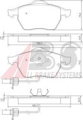 A.B.S. 37239 Комплект тормозных колодок,