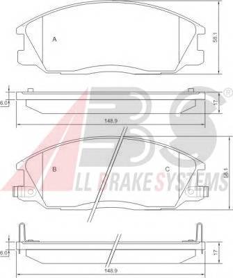 A.B.S. 37242 Комплект тормозных колодок,