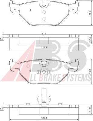 A.B.S. 37267 Комплект тормозных колодок,