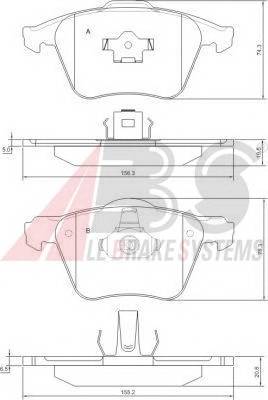 A.B.S. 37344 Комплект тормозных колодок,