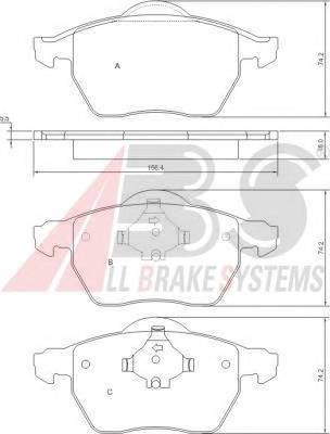 A.B.S. 37514 Комплект тормозных колодок,