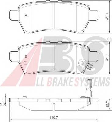 A.B.S. 37536 Комплект тормозных колодок,