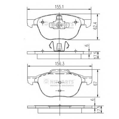 NIPPARTS J3603063 Комплект тормозных колодок,