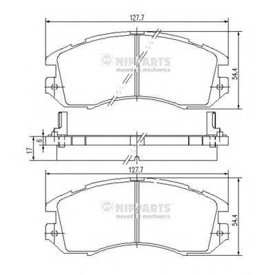 NIPPARTS J3607005 Комплект гальмівних колодок,