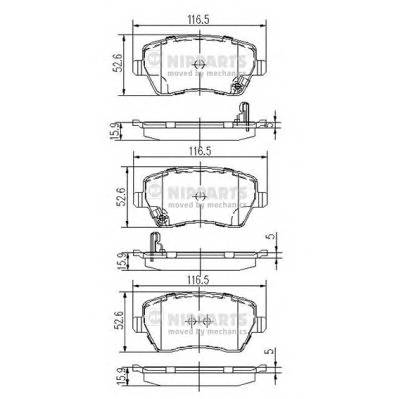 NIPPARTS J3608026 Комплект гальмівних колодок,