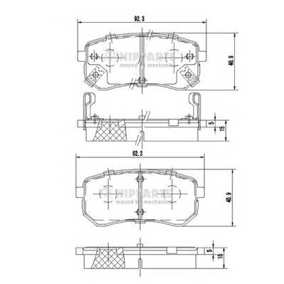 NIPPARTS J3610307 Комплект гальмівних колодок,