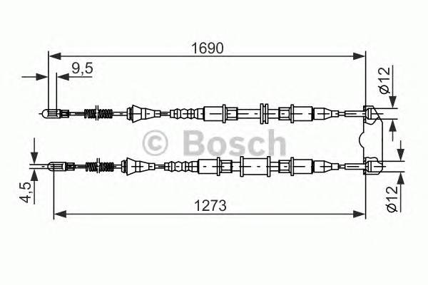 BOSCH 1 987 477 129 Трос, стояночная тормозная