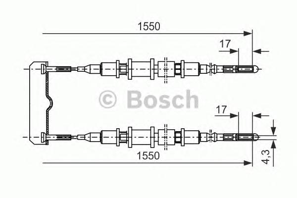 BOSCH 1 987 477 250 Трос, стоянкова гальмівна