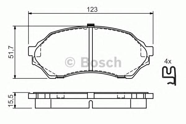 BOSCH 0 986 424 610 Комплект гальмівних колодок,