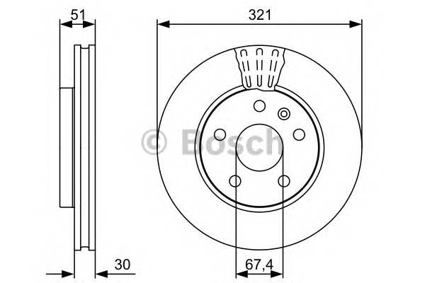 BOSCH 0 986 479 544 Гальмівний диск