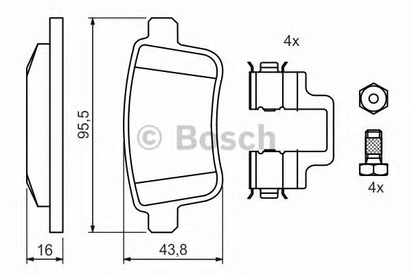 BOSCH 0 986 494 331 Комплект тормозных колодок,