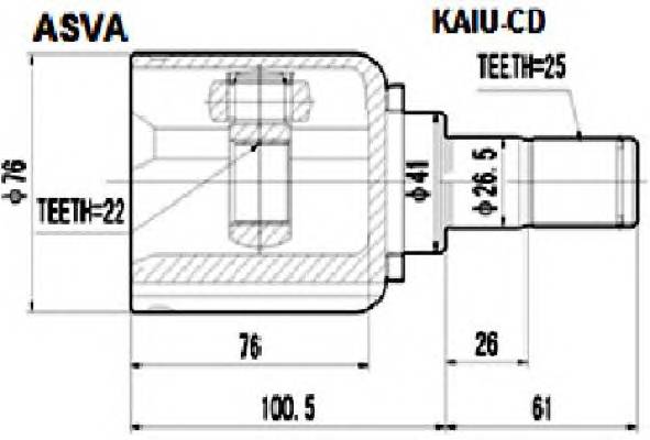 ASVA KAIUCD ØÐÓÑ ÂÍÓÒÐÅÍÍÈÉ 22x41x25