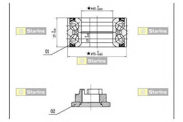 STARLINE LO 03575 Пiдшипник ступицi колеса