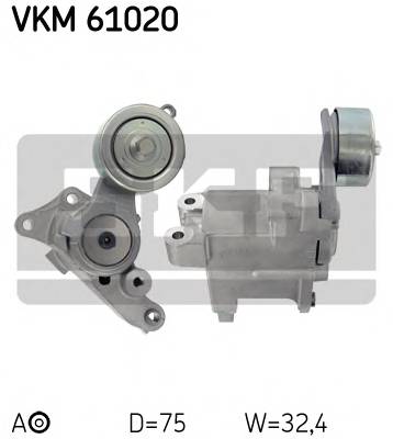 SKF VKM 61020 Натяжной ролик, поликлиновой