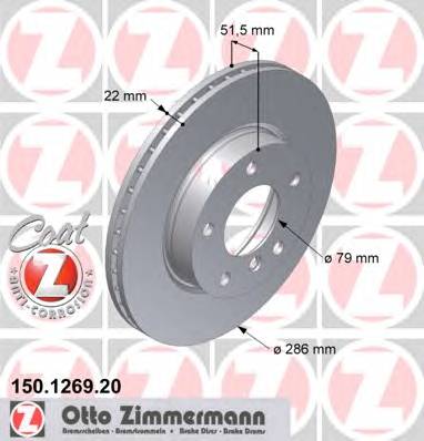 ZIMMERMANN 150.1269.20 Гальмівний диск