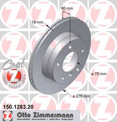 ZIMMERMANN 150.1283.20 Гальмівний диск