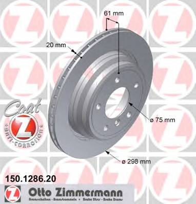 ZIMMERMANN 150.1286.20 Гальмівний диск