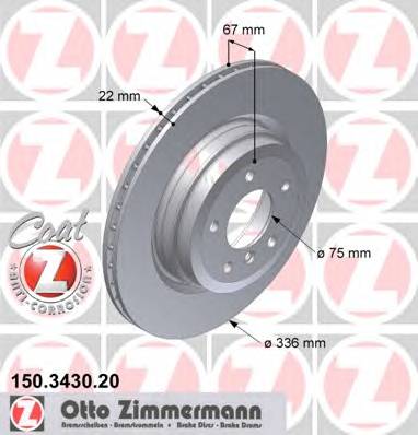 ZIMMERMANN 150.3430.20 Гальмівний диск