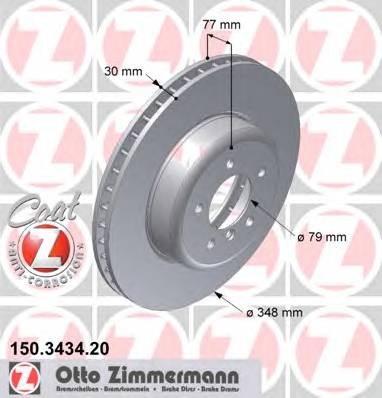 ZIMMERMANN 150.3434.20 Гальмівний диск