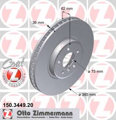 ZIMMERMANN 150.3449.20 Тормозной диск