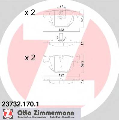 ZIMMERMANN 23732.170.1 Комплект гальмівних колодок,