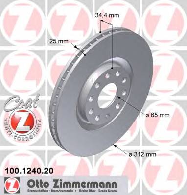 ZIMMERMANN 100.1240.20 Гальмівний диск