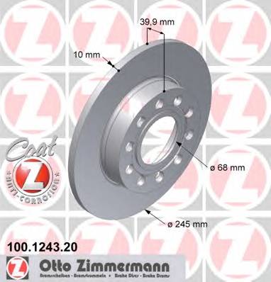 ZIMMERMANN 100.1243.20 Гальмівний диск