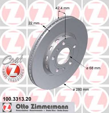 ZIMMERMANN 100.3313.20 Тормозной диск