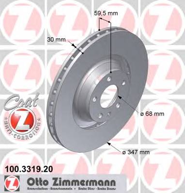 ZIMMERMANN 100.3319.20 Гальмівний диск