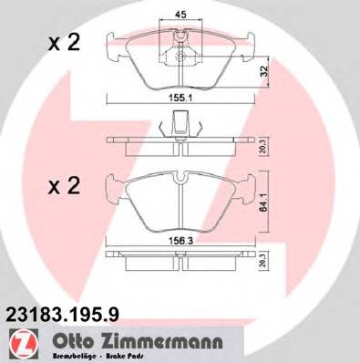 ZIMMERMANN 23183.195.9 Комплект тормозных колодок,