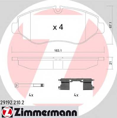 ZIMMERMANN 291922102 KLOCKI HAMULC. VW