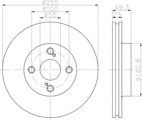 HELLA 8DD 355 110-431 Тормозной диск