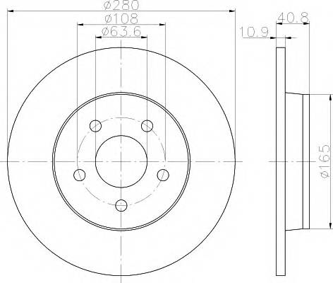 HELLA 8DD 355 111-401 Тормозной диск