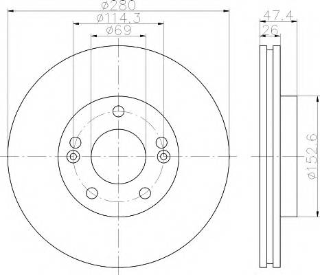 HELLA 8DD 355 120-141 Тормозной диск