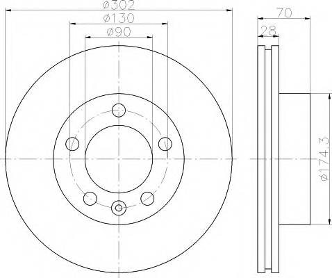 HELLA 8DD 355 117-121 Гальмівний диск