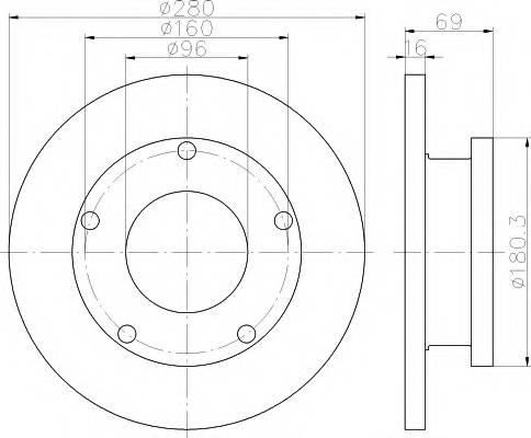 HELLA 8DD 355 113-811 Тормозной диск