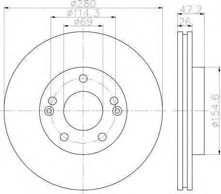 HELLA 8DD 355 118-151 Тормозной диск