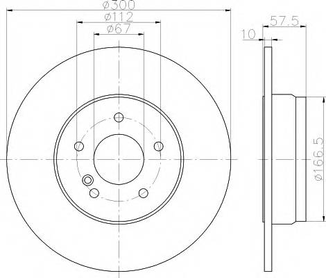 HELLA 8DD 355 114-211 Гальмівний диск