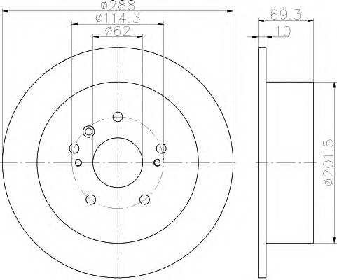 HELLA 8DD 355 114-991 Тормозной диск