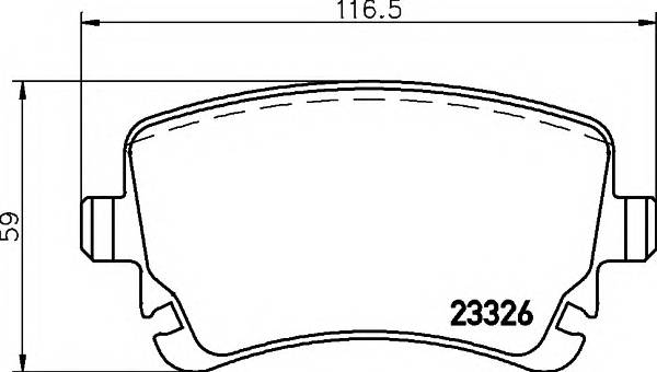 HELLA 8DB 355 010-971 Комплект гальмівних колодок,