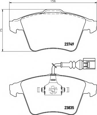 HELLA 8DB 355 011-621 Комплект тормозных колодок,