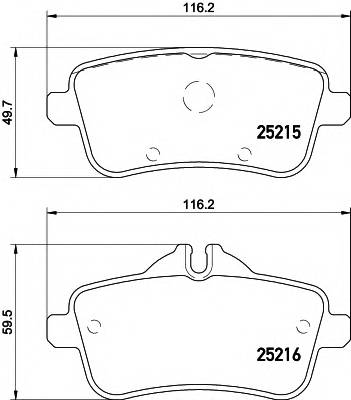 HELLA 8DB 355 019-741 Комплект гальмівних колодок,